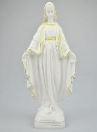 Statue de la Vierge Miraculeuse en Albâtre & Fil d'Or - 29cm