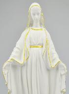 Statue de la Vierge Miraculeuse en Albâtre & Fil d'Or - 29cm