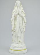 Statue Notre Dame de Lourdes en Albâtre & Fil d'Or - 29cm