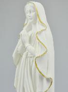 Statue Notre Dame de Lourdes en Albâtre & Fil d'Or - 29cm