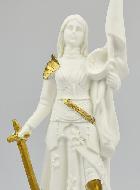 Statue de Sainte Jeanne d'Arc en Albâtre & Fil d'Or - 22cm