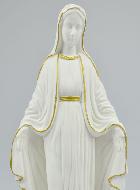 Statue de la Vierge Miraculeuse en Albâtre & Fil d'Or - 19cm