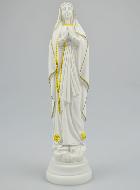 Statue Notre Dame de Lourdes en Albâtre & Fil d'Or - 19cm