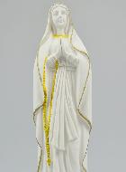 Statue Notre Dame de Lourdes en Albâtre & Fil d'Or - 19cm
