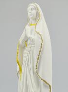 Statue Notre Dame de Lourdes en Albâtre & Fil d'Or - 19cm
