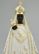 Statue Vierge Noire en Albâtre & Fil d'Or - 20cm