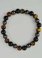 Bracelet en Pierre Naturelle Hématite, Oeil de tigre & Obsidienne Noire