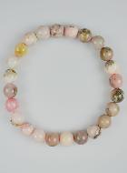 Bracelet en Pierre Naturelle de Opale Rose du Pérou