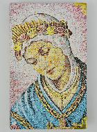 Bloc Notes Notre Dame de la Salette - Couverture en Tissu Brodé de Fil Doré