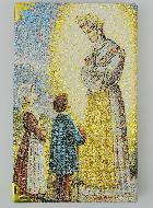 Bloc Notes Notre Dame de la Salette - Couverture en Tissu Brodé de Fil Doré