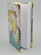 Bloc Notes Notre Dame de la Salette - Couverture en Tissu Brodé de Fil Doré