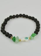 Bracelet Croix en Pierre de Lave Verte & Aventurine