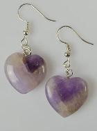 Boucles d'Oreilles Coeur Amethyste 20mm