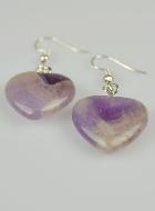 Boucles d'Oreilles Coeur Amethyste 20mm