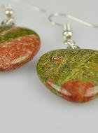 Boucles d'Oreilles Coeur Unakite 20mm