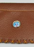Porte Monnaie avec Médaille Vierge Miraculeuse - Cuir Marron