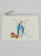 Porte Monnaie Sainte Vierge Miraculeuse - Cuir Blanc