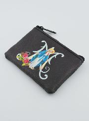 Porte Monnaie Sainte Vierge Miraculeuse - Cuir Noir