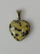 Pendentif Coeur en Pierre de Jaspe Dalmatien - 15mm