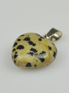 Pendentif Coeur en Pierre de Jaspe Dalmatien - 15mm