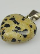 Pendentif Coeur en Pierre de Jaspe Dalmatien - 15mm