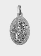 Médaille Notre Dame de Lourdes en Argent Vieilli - 19mm