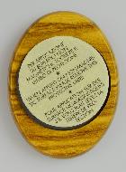 Plaque Auto Saint Christophe en Bois d'Olivier 4cm