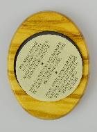 Plaque Auto Enfant Jésus de Prague en Bois d'Olivier 4cm