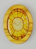 Plaque Auto du Saint Esprit en Bois d'Olivier 4cm