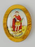 Plaque Auto Saint Expédit en Bois d'Olivier 4cm