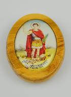 Plaque Auto Saint Expédit en Bois d'Olivier 4cm