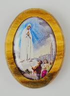Plaque Auto Notre Dame de Fatima - Bois d'Olivier 4cm