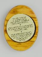 Plaque Auto Notre Dame de Fatima - Bois d'Olivier 4cm