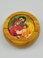 Plaque Auto Sainte Famille en Bois d'Olivier 4cm