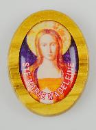 Plaque Auto Sainte Marie Madeleine en Bois d'Olivier 4cm
