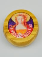 Plaque Auto Sainte Marie Madeleine en Bois d'Olivier 4cm