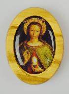 Plaque Auto Icône Sainte Marie Madeleine en Bois d'Olivier 4cm