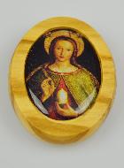 Plaque Auto Icône Sainte Marie Madeleine en Bois d'Olivier 4cm