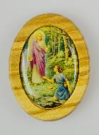 Plaque Auto Saint Ange Raphaël en Bois d'Olivier 4cm
