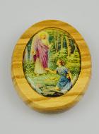 Plaque Auto Saint Ange Raphaël en Bois d'Olivier 4cm