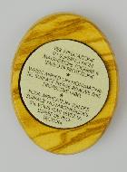Plaque Auto Sainte Vierge Noire en Bois d'Olivier 4cm