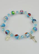 Bracelet Religieux Dizainier en Perles de Murano Bleu