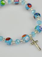 Bracelet Religieux Dizainier en Perles de Murano Bleu