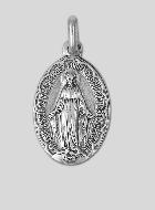 Médaille Vierge Miraculeuse en Argent Vieilli - 19mm