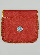Porte Monnaie avec Médaille Vierge Miraculeuse - Cuir Rouge