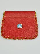 Porte Monnaie avec Médaille Vierge Miraculeuse - Cuir Rouge