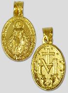 Médaille Miraculeuse - 15mm - Plaqué Or avec Bords