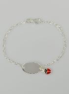 Bracelet Gourmette Bébé en Argent Coccinelle - Maille Figaro