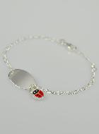 Bracelet Gourmette Bébé en Argent Coccinelle - Maille Figaro