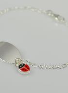 Bracelet Gourmette Bébé en Argent Coccinelle - Maille Figaro